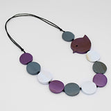 Purple Beaded Robin Necklace