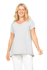 Easy Swing Shape Cotton V-Neck Tunic - 10022