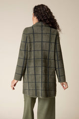 Windowpane Jacquard Car Coat - 88001