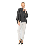 Crinkle Jacquard One-Button Jacket in Black - 6288J-BLK