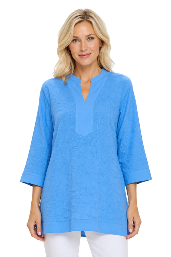 Embroidered Cotton Voile Tunic - EC426