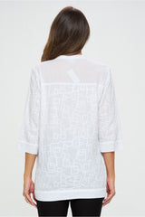 Embroidered Tunic Top in White - EC426-WHT