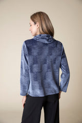 Crinkle Velvet Easy Cowl in Navy - 54739-NVY - Size L