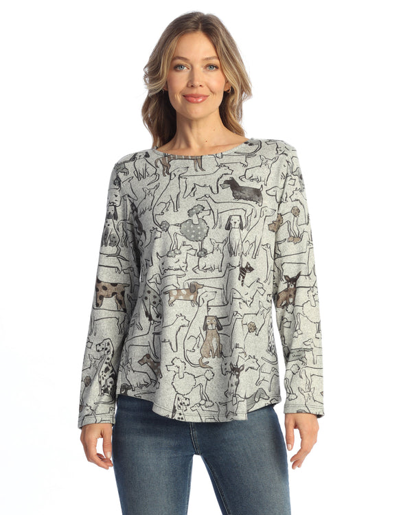 French Brushed Round Neck Knit Top - FB10