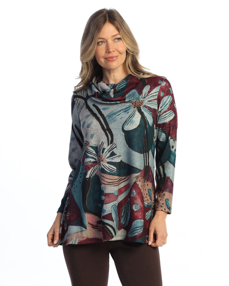 French Brushed Knit Mock Neck Tunic - FB4