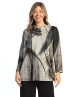 French Brushed Knit Mock Neck Tunic - FB4