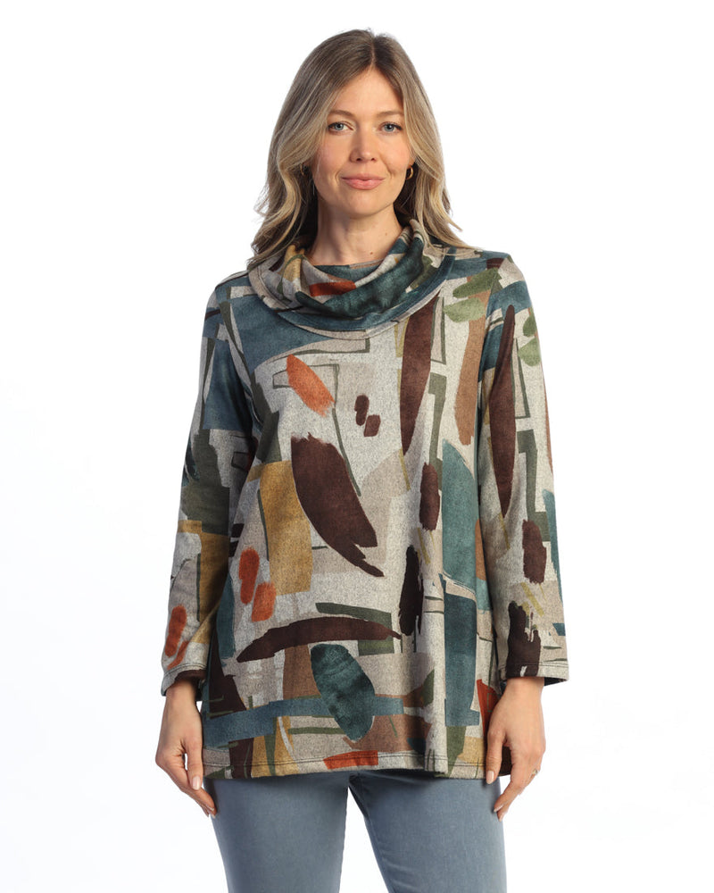 French Brushed Knit Mock Neck Tunic - FB4