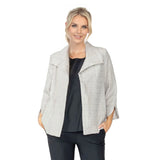 Jacquard Open Front Jacket in Light Taupe - 6289J-TP