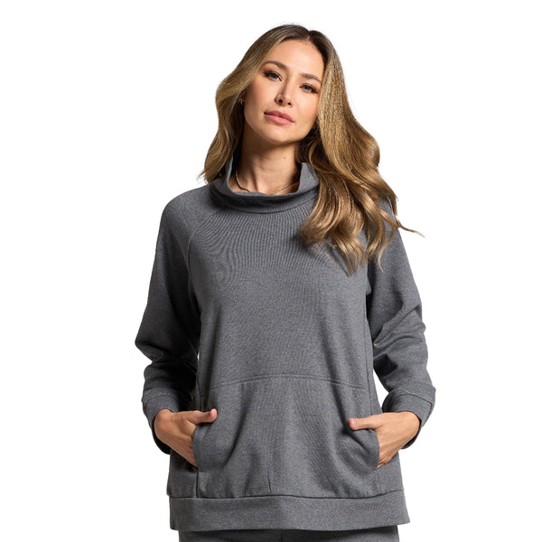 Focus Fashion French Terry Sweatshirt in Charcoal - FT-4065-CHA