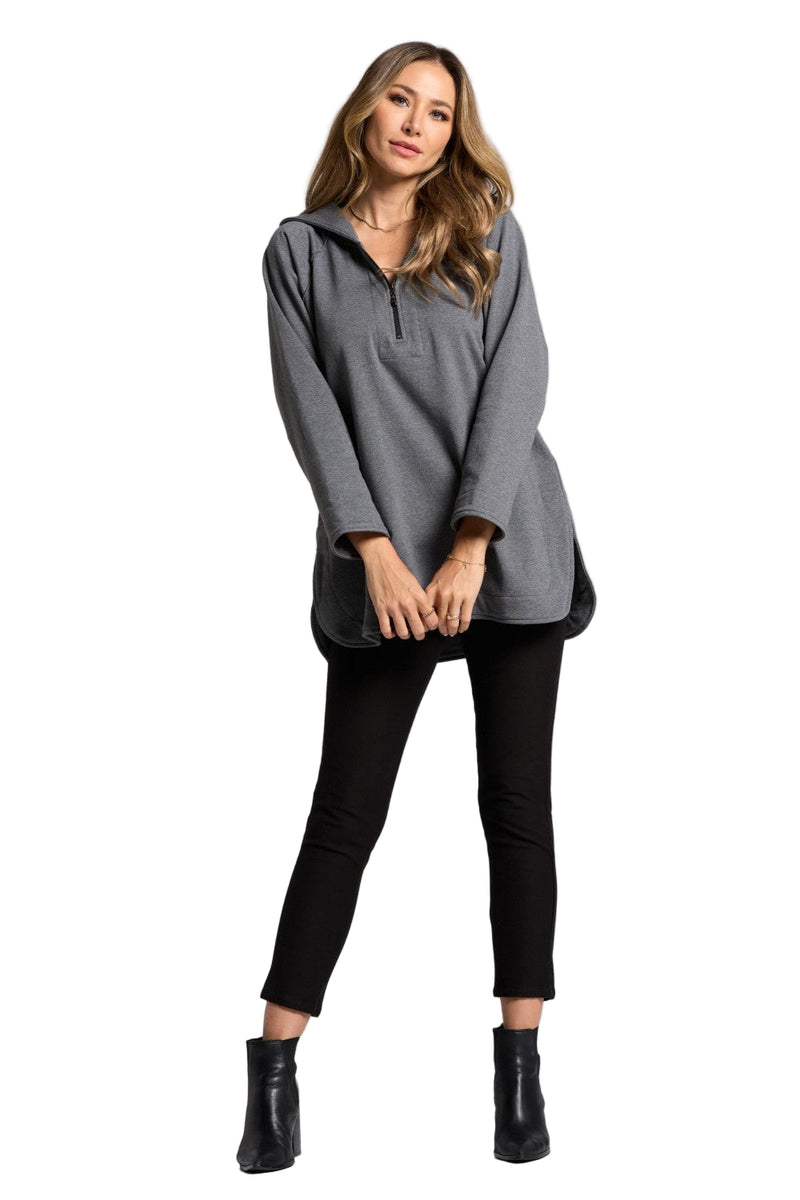Fleece Terry Hoodie in Charcoal - FT4068-CHR
