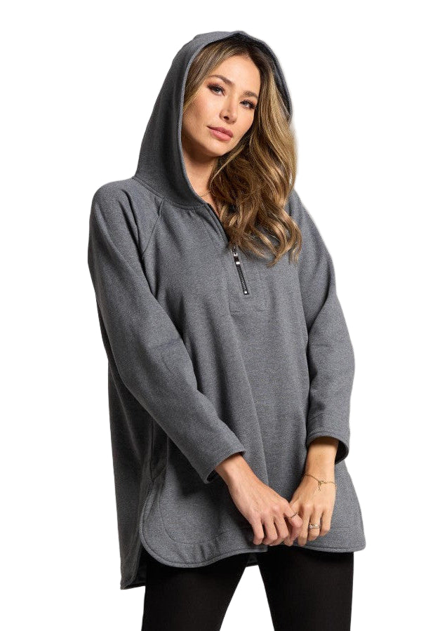 Fleece Terry Hoodie in Charcoal - FT4068-CHR