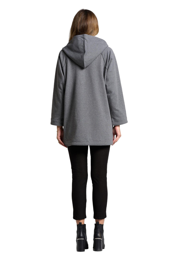 Fleece Terry Hoodie in Charcoal - FT4068-CHR