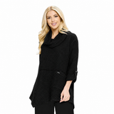 Lightweight Waffle Tunic in Black - FW124-BLK