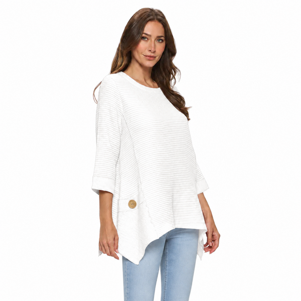 Long Waffle Tunic in White - FW135-WHT