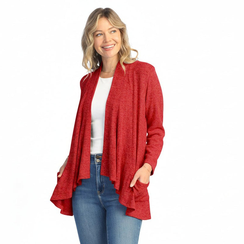 Brushed Hacci Draped Cardigan - VP4