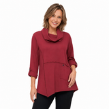 Soft Cotton Knit Cowl-Neck Tunic - HC201