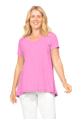 Easy Swing Shape Cotton V-Neck Tunic - 10022