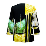 Valentina "Golden" Abstract- Print Top in Gold/Blue - 24701 - L Only