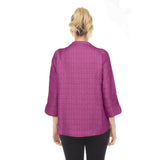 Simply Elegant One-Button Jacquard Jacket in Plum - 6288J-PLM