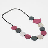 Pink Beaded Robin Necklace