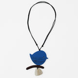Blue Robin On A Branch Adjustable Necklace