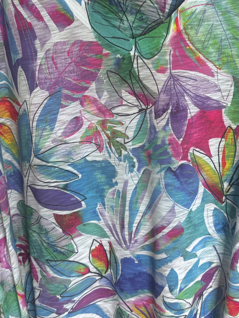 Dolman Cap Sleeve Print Top - 60