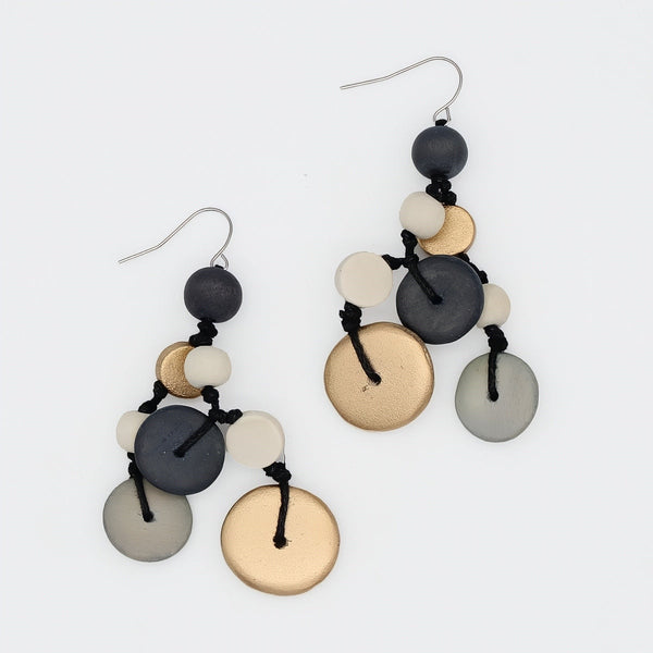 Grey Juliette Drop Statement Earrings