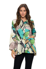 JJ Mosaic Inspired Long Sleeve Shirt in Multi - IP128