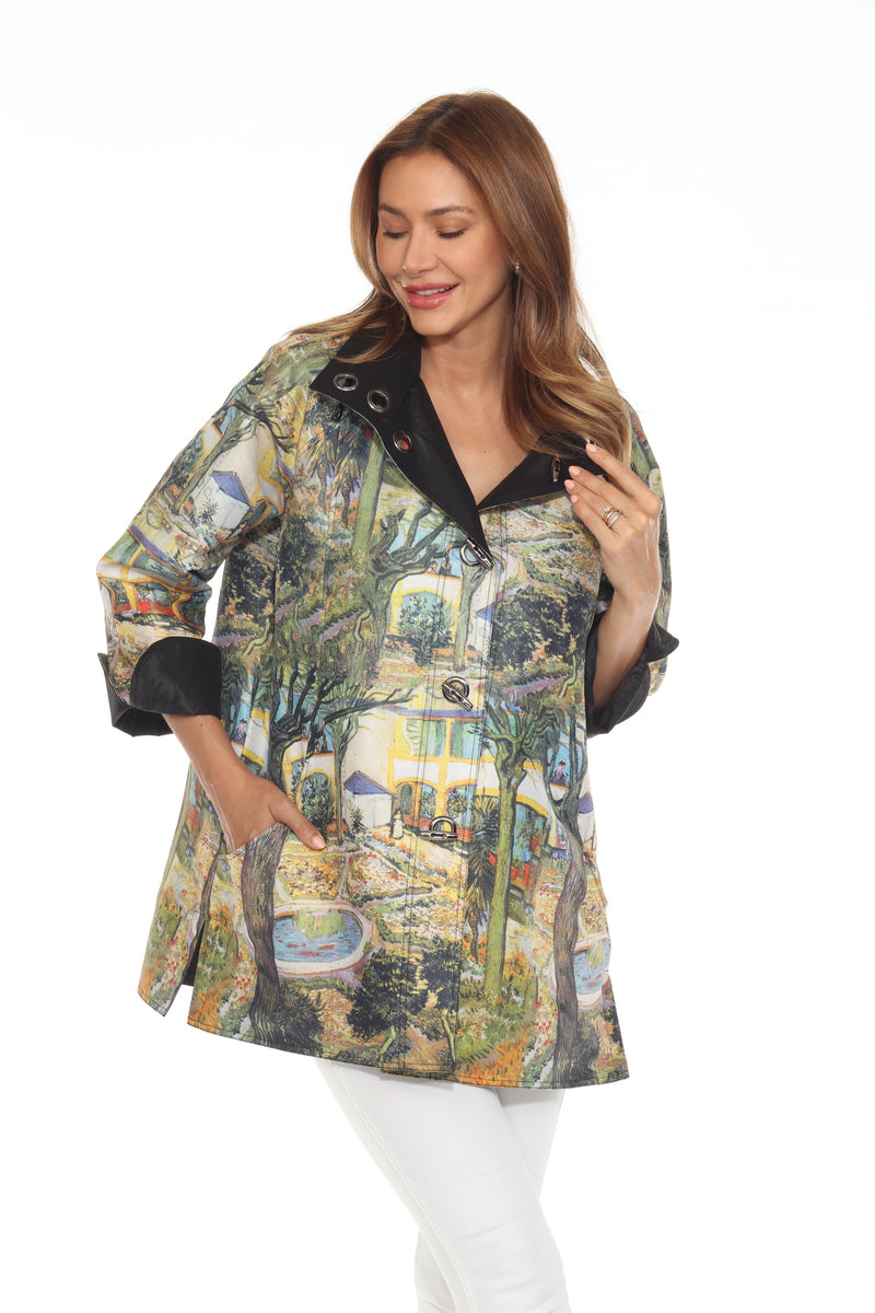 Oopéra by Lindi "Garden or Arles" Print Reversible Raincoat  - J6240RW-2