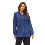 Mineral Wash Zip Hoodie in Navy - JT405-NVY