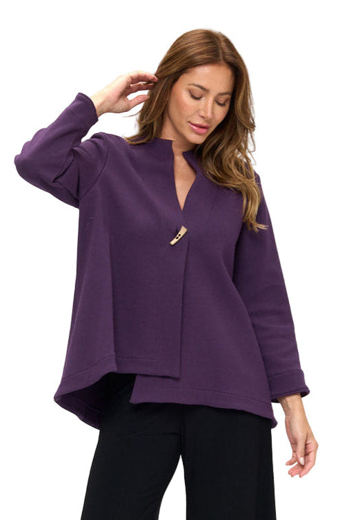 Asymmetric Stretch-Knit Jacket in Purple - JT409-PPL