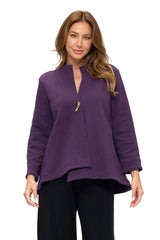 Asymmetric Stretch-Knit Jacket in Purple - JT409-PPL