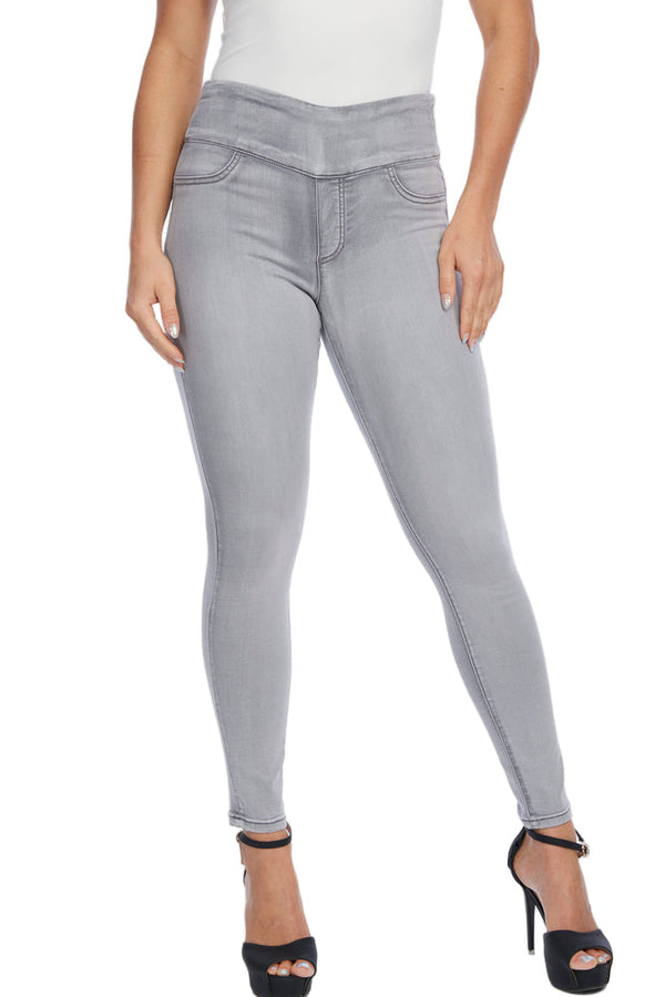Paris "Jane"  Skinny Leg Jeans with Back Pockets in Concrete  - JANE-CONC