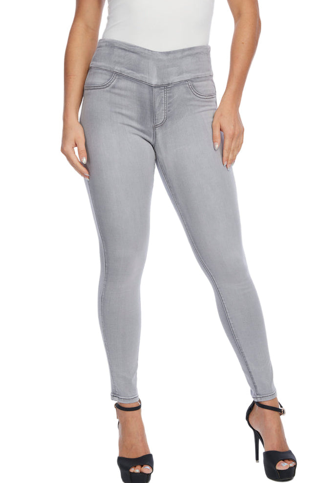 Paris "Jane"  Skinny Leg Jeans with Back Pockets in Concrete  - JANE-CONC