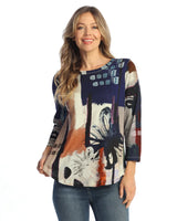 "Provence" Cotton Modal Round Neck Top - KM1-1494