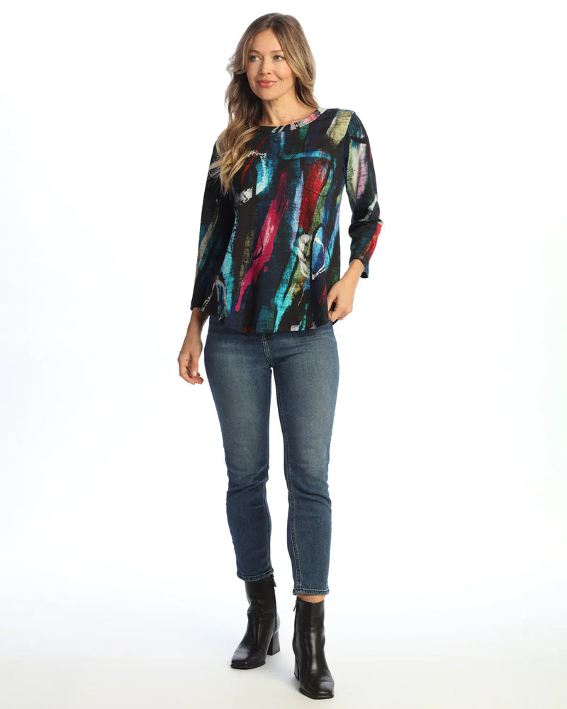 "Windsor" Cotton Modal Round Neck Top - KM1-2122