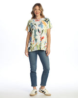 "Lemonade" Cotton Modal Short Sleeve Top W/ Pockets- KM3-2058