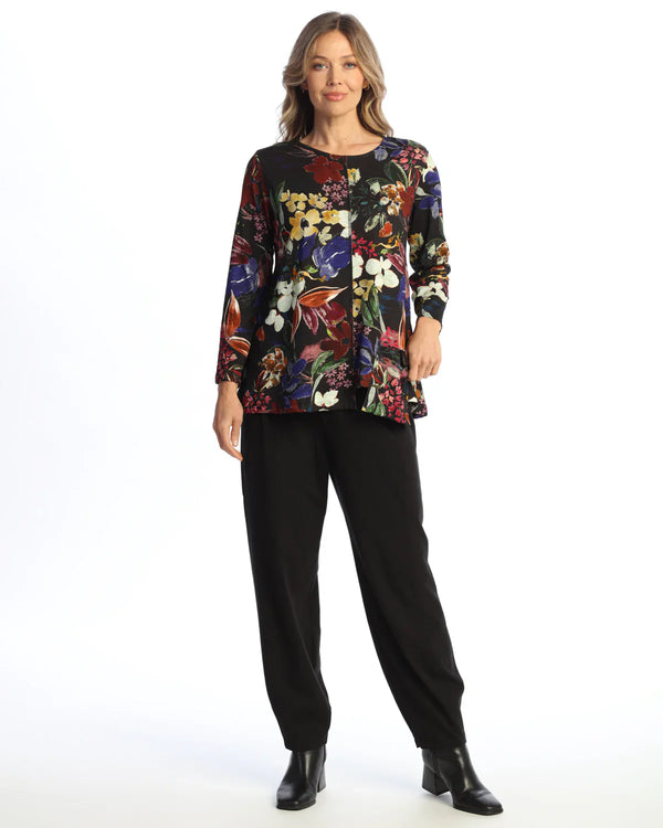 "Juliette" Modal Round Neck Top w/ Offset Pocket- KM5-2141