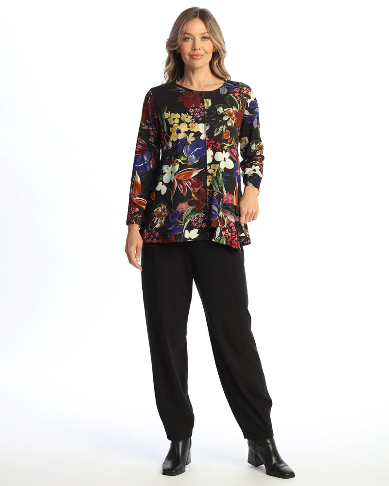 "Juliette" Modal Round Neck Top w/ Offset Pocket- KM5-2141