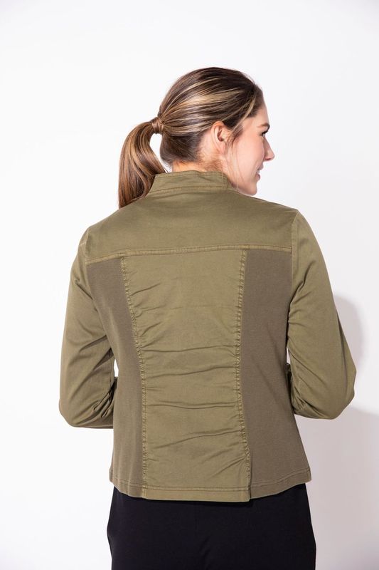 Ocean Front Sun Washed Cotton Jacket in Olive - 41541-OLV