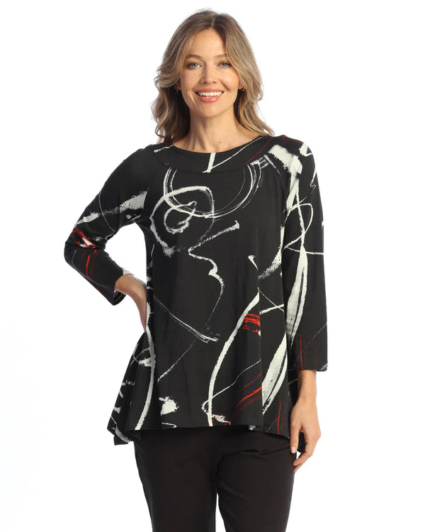 Cotton Spandex Round Neck Raglan Sleeve Tunic - KS6