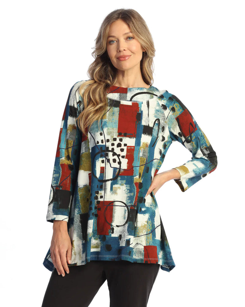 Cotton Spandex Round Neck Raglan Sleeve Tunic - KS6