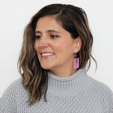 Pink Rectangle Dangle Earrings