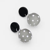 Grey Frosted Polka Dot Reiko Earrings