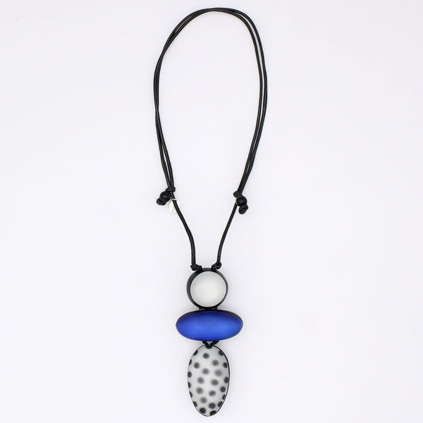 Blue Midori Polka Dot Statement Pendant