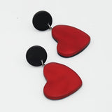 Red Frosted Heartstrings Earring