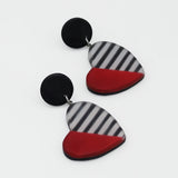 Red Stripe Frosted Heartstrings Earring