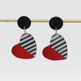 Red Stripe Frosted Heartstrings Earring