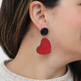 Red Frosted Heartstrings Earring