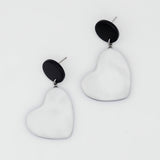 White Frosted Heartstrings Earring